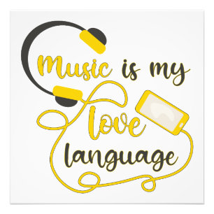 Impression Photo La musique est ma langue d'amour phrase romantique