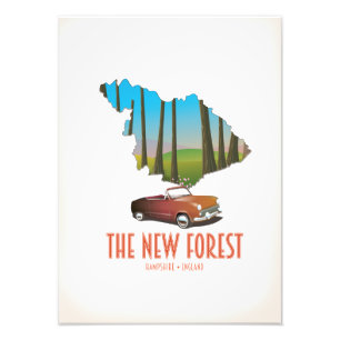 Impression Photo La nouvelle carte de la forêt Hampshire Angleterre
