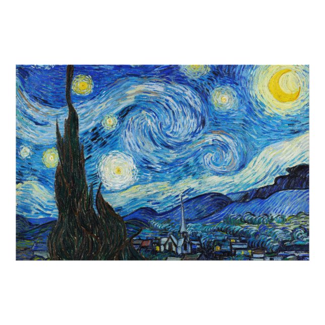 Impression Photo La nuit étoilée de Vincent Van Gogh (1889) (Devant)