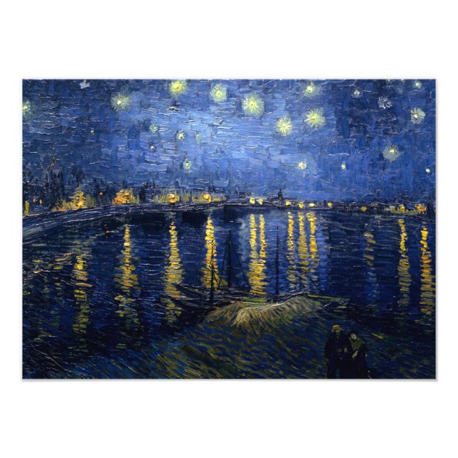 Impression Photo La nuit étoilée de Vincent van Gogh sur le Rhône (Devant)