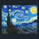 Impression Photo La nuit étoilée | Van Gogh |<br><div class="desc">The Starry Night est une toile peinte à l'huile par le peintre néo-impressionniste néerlandais Vincent van Gogh. Peint en juin 1889,  il dépeint la vue depuis la fenêtre est de sa chambre d'asile à Saint-Rémy-de-Provence,  juste avant le lever du soleil,  avec l'ajout d'un village imaginaire.</div>
