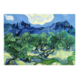 Impression Photo La peinture de Van Gogh, Oliviers avec Alpilles