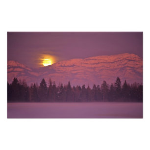 Impression Photo La pleine lune se lève au-dessus de Teakettle Moun