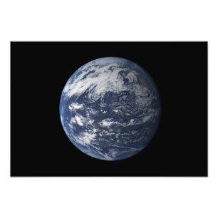 Impression Photo La pleine terre centrée au-dessus de l'océan