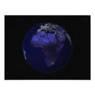 Impression Photo La pleine terre la nuit montrant l'Afrique et