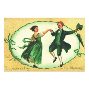 Impression Photo "La Saint-Patrick du matin." Carte ancienne