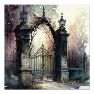 Impression Photo La série Porte de Cimetière Gothique Design 12