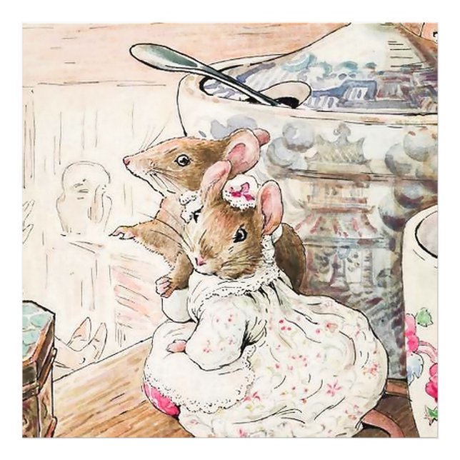 Impression Photo "La souris écoutée au talon" par Beatrix Potte (Devant)