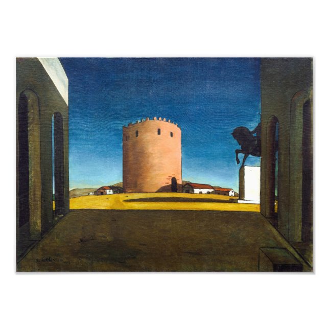 Impression Photo La Tour Rouge | Giorgio de Chirico |  (Devant)