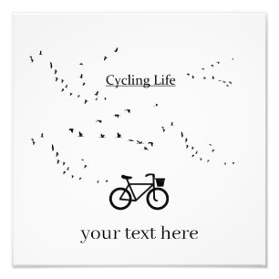 Impression Photo La vie cycliste libre comme un oiseau Art noir et