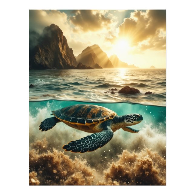 Impression Photo La vie des tortues marines (Devant)
