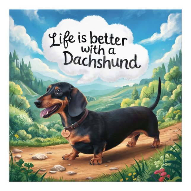 Impression Photo La Vie Est Meilleure Avec Un Dachshund (Devant)