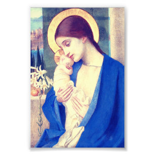 Impression Photo La Vierge Marie et l'Enfant Jésus grâce de la Rena