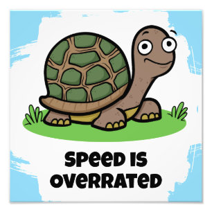 Impression Photo La vitesse de la tortue mignonne est surestimée