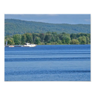 Impression Photo Lac Bleu Éblouissant par une journée d'été ensolei