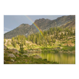 Impression Photo Lac Cecret avec arc-en-ciel sur le château de Dev