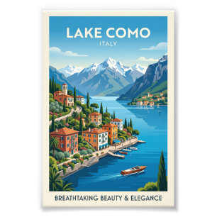 Impression Photo Lac de Côme Italie Affiches de voyage vintage Art