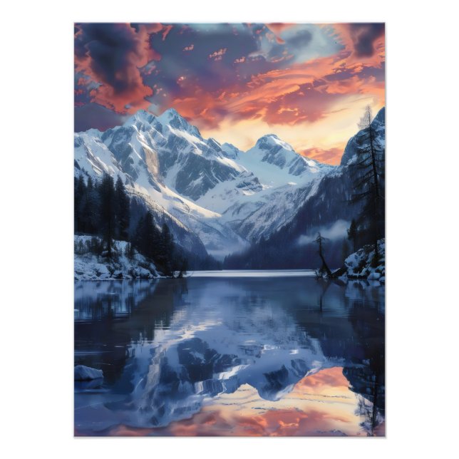 Impression Photo Lac en Montagnes (Devant)