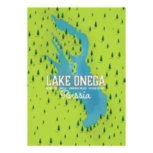 Impression Photo Lac Onega, Russie, Carte de voyage