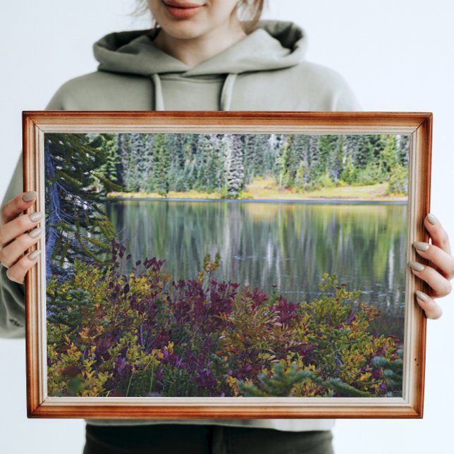 Impression Photo Lac paisible Vibrant automne couleur paysage (In Situ Framed)