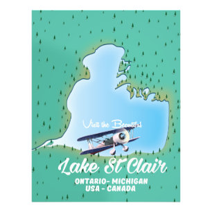 Impression Photo lac St Clair USA Plan du lac Canada