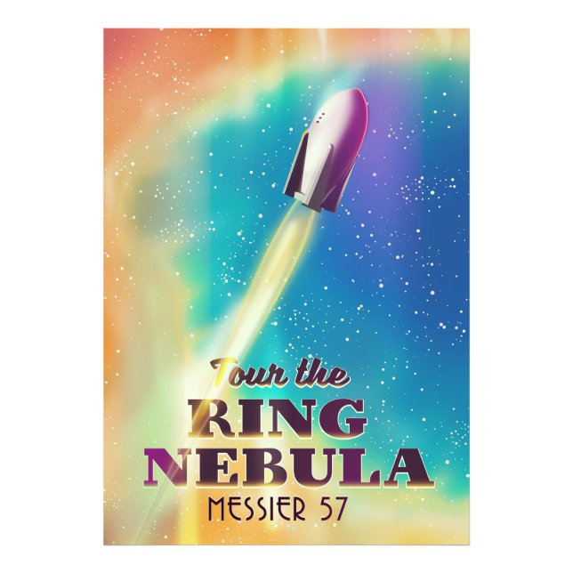 Impression Photo L'affiche de voyage spatial de la Nebula anneaux ( (Devant)
