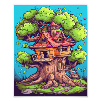 Impression Photo L'affiche Magical Carved Treehouse