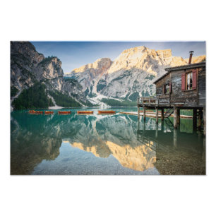 Impression Photo Lago di Braies dans les Dolomites en Italie