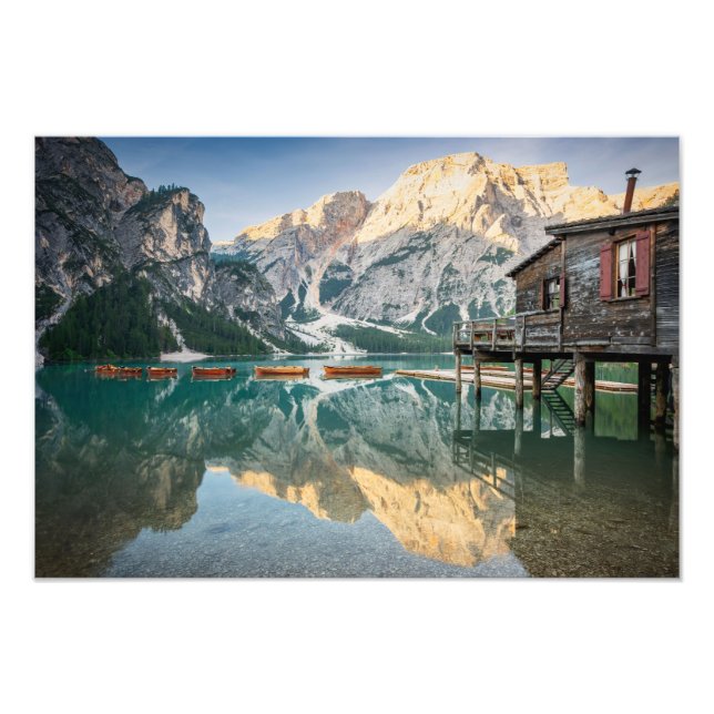Impression Photo Lago di Braies dans les Dolomites en Italie (Devant)