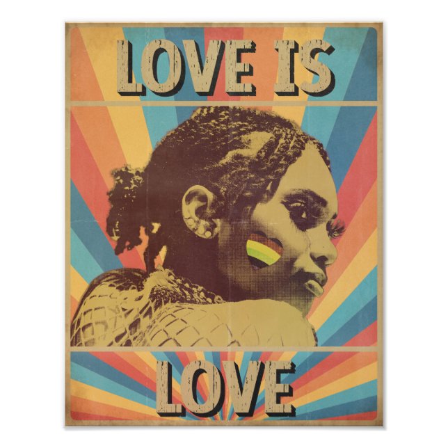 Impression Photo L'amour Rétro est l'amour Fierté LGBTQ+ (Devant)