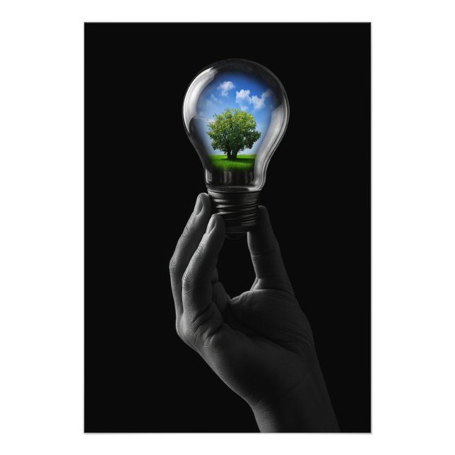 Impression Photo Lamp with a tree for a sustainable future (Devant)