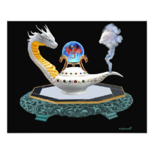 Lampe Dragon Céramique Blanche Magique
