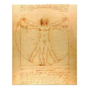 Impression Photo L'anatomie humaine, Vitruvien par Léonard de Vinc