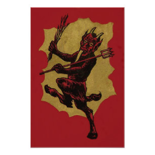 Impression Photo Langue du commutateur à fourche rouge Krampus