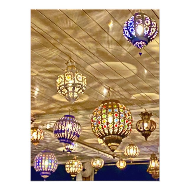 Impression Photo Lanternes colorées - Marrakech, Maroc (Devant)