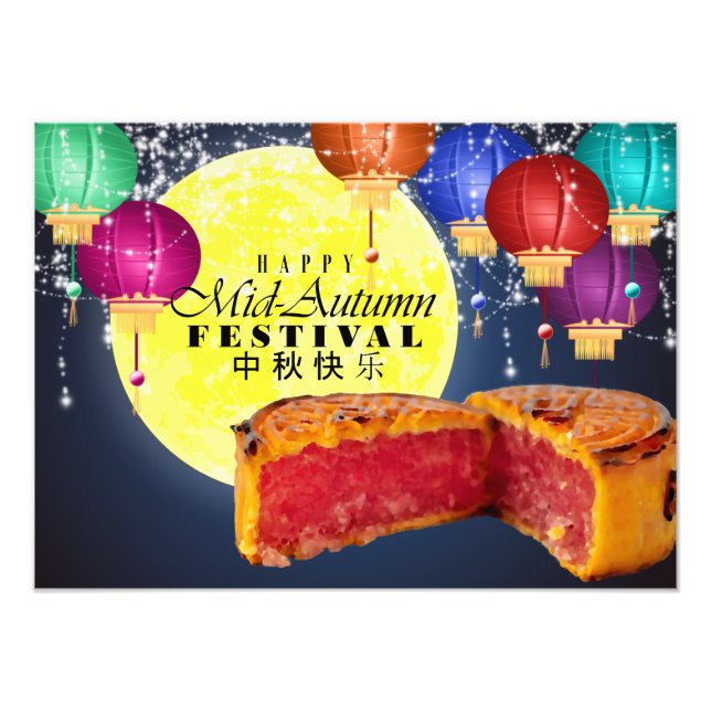 Impression Photo Lanternes, Lune et Mooncakes (Devant)