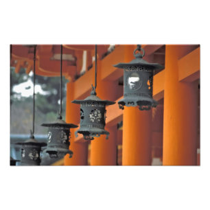 Impression Photo Lanternes suspendues au sanctuaire Heian-jingu,
