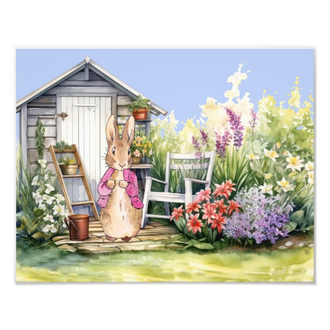 Impression Photo Lapin Classique Rose Veste Abri de Jardin (Devant)