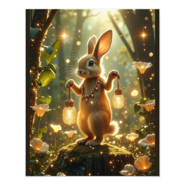 Impression Photo Lapin dans la forêt enchantée (Devant)