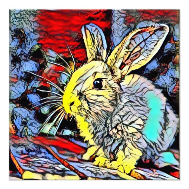 Impression Photo lapin de coup de couleur (Devant)