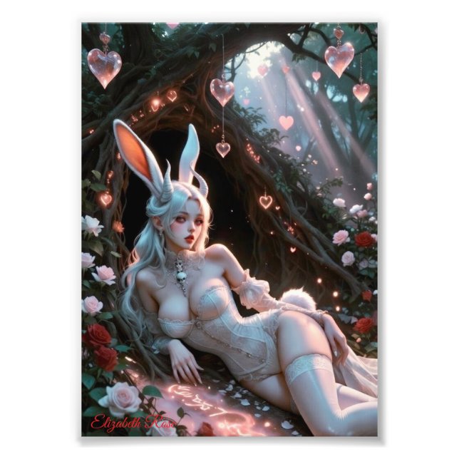 Impression Photo Lapin de la Saint-Valentin enchanté (Devant)
