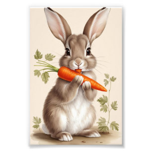 Impression Photo Lapin de Pâques Imprimable Mur Vintage Art