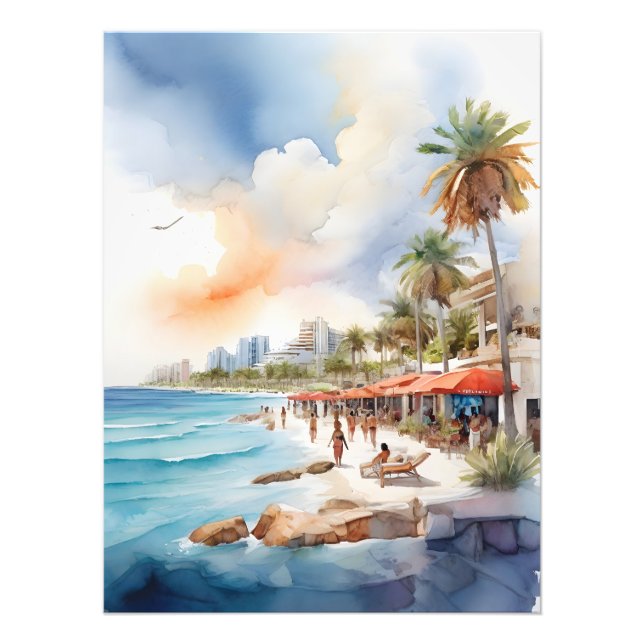 Impression Photo L'aquarelle de Cancun (Devant)