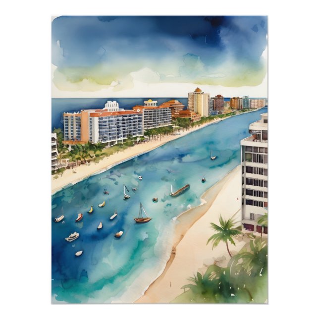 Impression Photo L'aquarelle de Cancun (Devant)