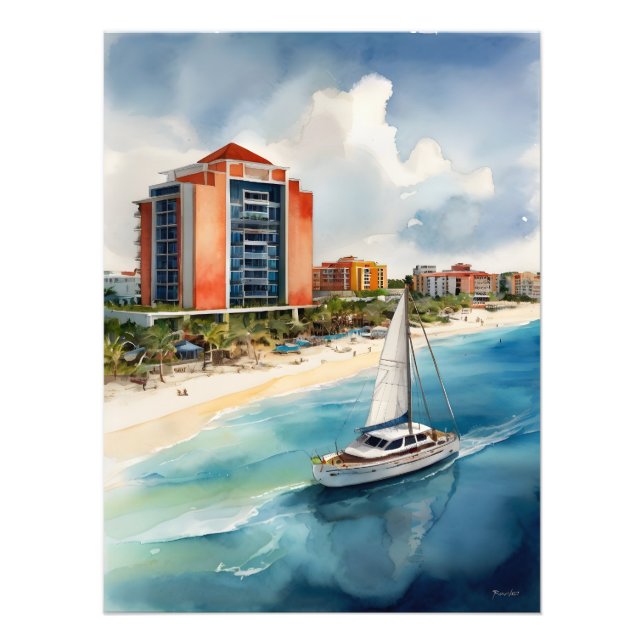 Impression Photo L'aquarelle de Cancun (Devant)