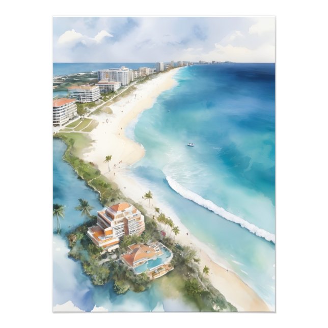 Impression Photo L'aquarelle de Cancun (Devant)