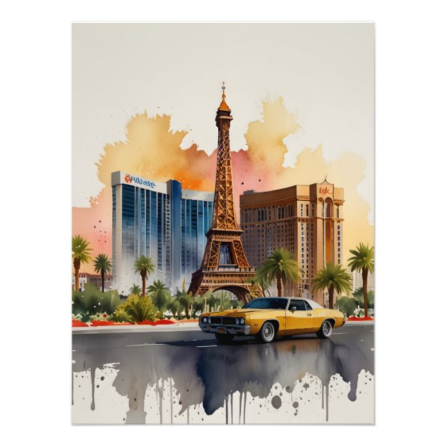 Impression Photo L'aquarelle de Las Vegas (Devant)