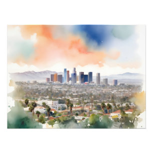 Impression Photo L'aquarelle de Los Angeles
