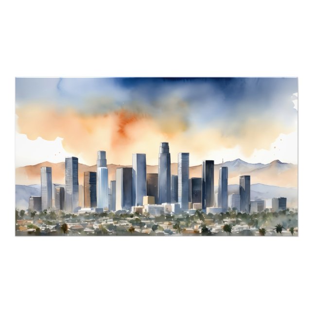 Impression Photo L'aquarelle de Los Angeles (Devant)