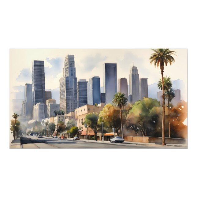 Impression Photo L'aquarelle de Los Angeles (Devant)